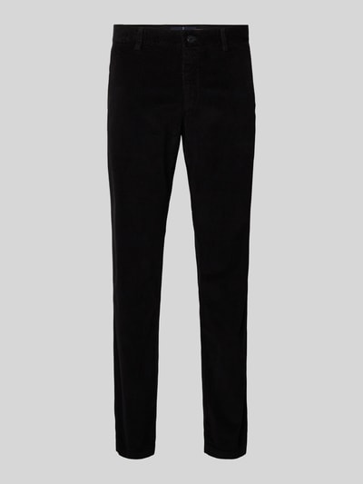 JOOP! Jeans Modern fit corduroy broek met riemlussen, model 'Matthew' Zwart - 1