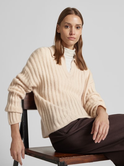 (The Mercer) N.Y. Strickpullover mit überschnittenen Schultern Sand Melange 3