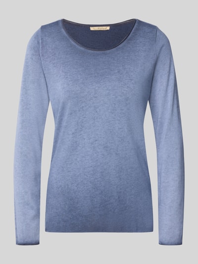 Produktfoto, Regular Fit Longsleeve im Strukturmuster van Smith and Soul in blauw, katoenmix, ronde hals, fijne textuur