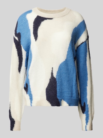 comma Gebreide pullover met ribboorden Bleu - 2