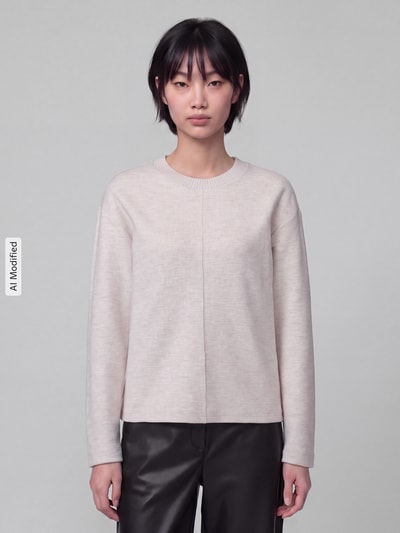 s.Oliver RED LABEL Relaxed Fit Sweatshirt aus Baumwoll-Mix  Offwhite 4