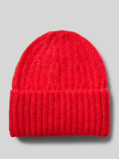 American Vintage Beanie mit Strukturmuster und Alpaka-Anteil Modell 'EAST' Rot 1