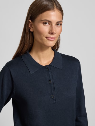 FREE/QUENT Regular fit shirt met lange mouwen van viscosemix, model 'Katie' Marineblauw - 3