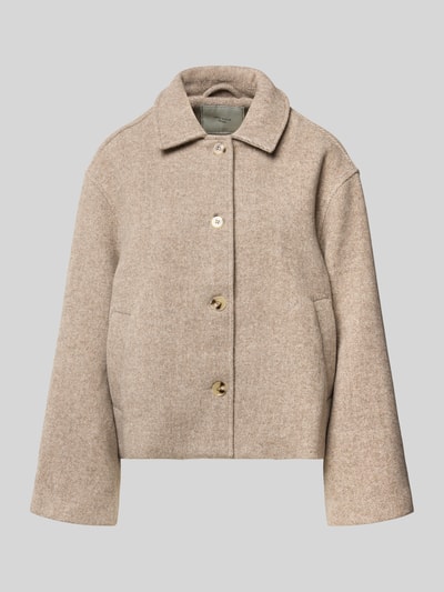 Produktfoto, Jacke aus Woll-Mix mit Knopfleiste Modell 'Hamra' von Neo Noir in Beige, Regular Fit, Umlegekragen, Eingrifftaschen, strukturierte Textur