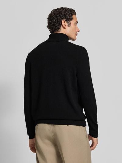 Christian Berg Men Regular Fit Strickpullover aus reinem Kaschmir mit Rollkragen Black 5
