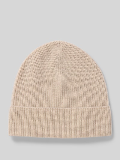 Christian Berg Woman Mütze aus reinem Kaschmir in Strick-Optik Beige Melange 1