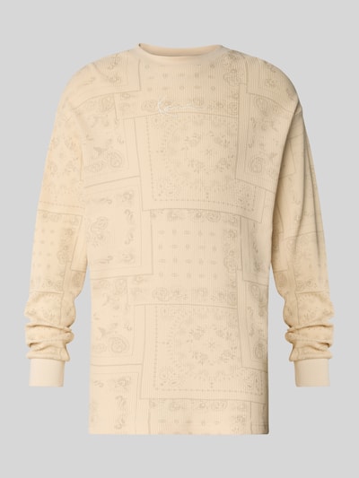 KARL KANI Shirt met lange mouwen en labelstitching Middenbruin - 2