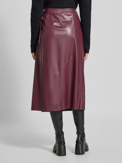 Oui Midirock in Leder-Optik im asymmetrischen Design Bordeaux 5