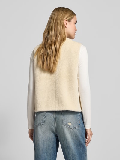 Tom Tailor Regular fit gilet in de look van imitatiebont Zand - 5