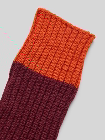 Burlington Socken mit Label-Print Modell 'PLYMOUTH' Bordeaux 2