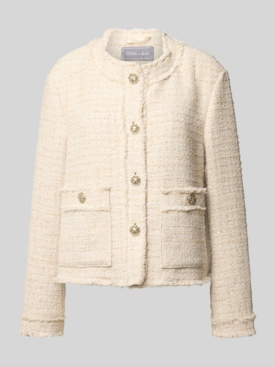 WHITE LABEL Blazer in Bouclé-Optik mit Knopfleiste Beige 2