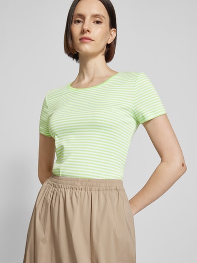 Montego T-shirt in riblook Lichtgroen - 3