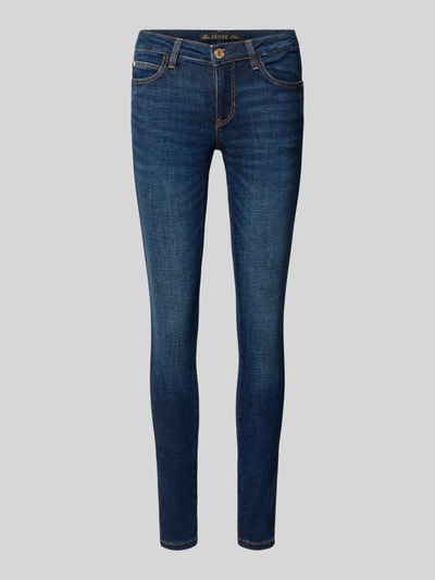Productfoto, Slim Fit Jeans uit katoenmix Model 'Curve' van GUESS, donkerblauw met 5-pocketmodel, knoop- en ritssluiting