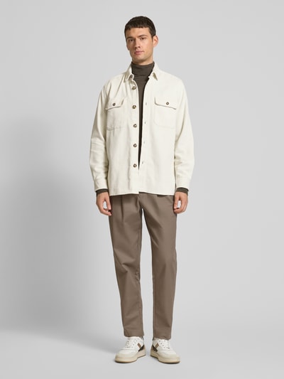 Fynch-Hatton Hemdjacke mit Knopfleiste Modell 'Corduroy' Offwhite 1