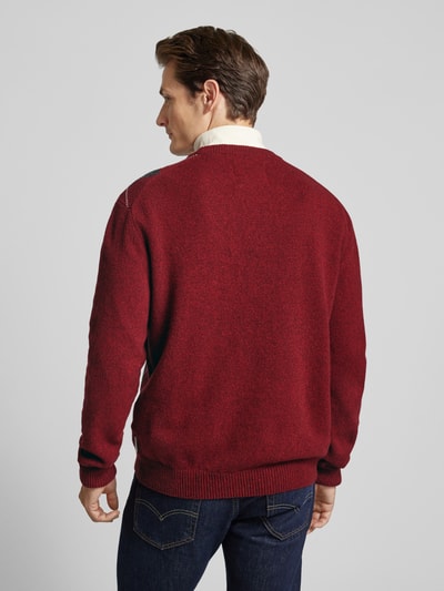 Gant Gebreide pullover met ronde hals, model 'ARGYLE' Bordeaux - 5