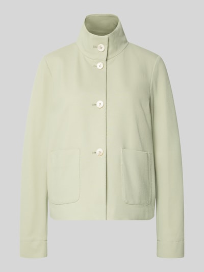 Produktfoto, Regular Fit Jacke mit Stehkragen von WHITE LABEL z mieszanki bawełny, nakładane kieszenie, listwa guzikowa, jasnozielony, długość tyłu w rozmiarze 36: 57 cm, szerokość w rozmiarze 36: 50 cm, długość rękawów w rozmiarze 36: 65 cm