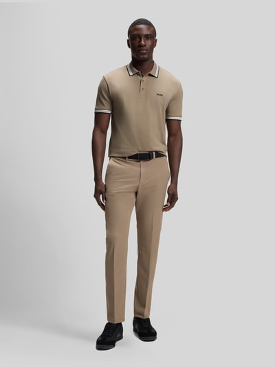 BOSS Green Koszulka polo o kroju regular fit z czystej bawełny model „PADDY” Khaki 1