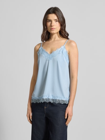 FREE/QUENT Top met kant, model 'BICCO' Lichtblauw - 4