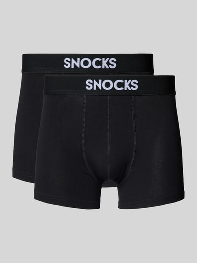 Snocks Trunks mit elastischem Logo-Bund im 2er-Pack Black 1