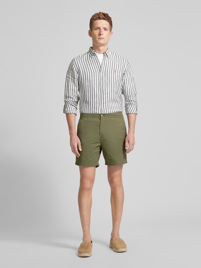 Polo Ralph Lauren Szorty o kroju regular fit z wyhaftowanym logo model ‘PREPSTER’ Oliwkowy 1