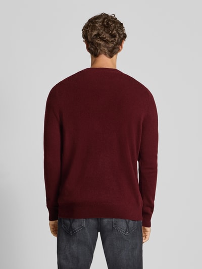 Christian Berg Men Strickpullover aus Wolle-Kaschmir-Mix Bordeaux Melange 5