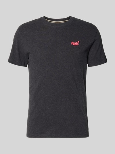 Produktfoto, Regular Fit Freizeithemd mit Reverskragen von Superdry in Dunkelgrau, Reine Baumwolle, Modern, kurze Ärmel, Knopfleiste, schlichte Textur