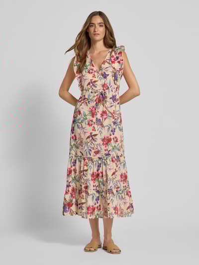 LOLLYS LAUNDRY Midikleid im Stufen-Look Modell 'Samo' Ecru 1