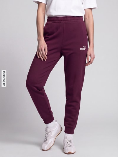 PUMA Sweatpants mit Label-Stitching und elastischem Bund Bordeaux 4