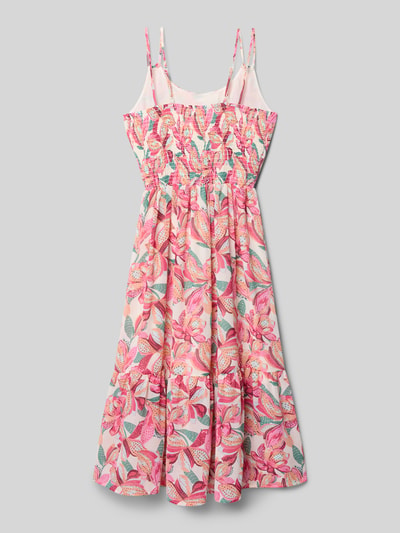 Produktfoto, Tailliertes Freizeitkleid mit floral Muster von s.Oliver RED LABEL, mehrfarbiges Allover-Muster, Chiffon, Mini-Länge, Raffung.