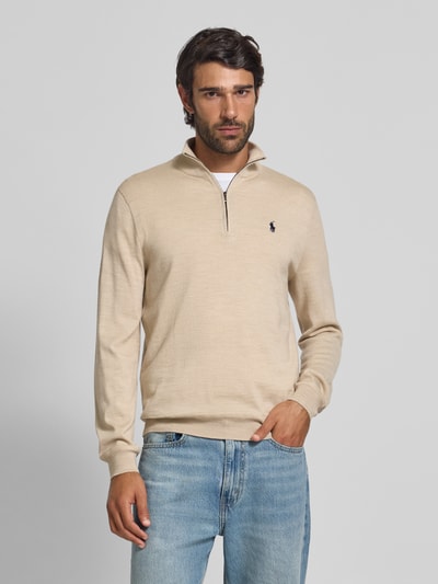 Polo Ralph Lauren Strickpullover mit Troyer-Kragen Ecru 4