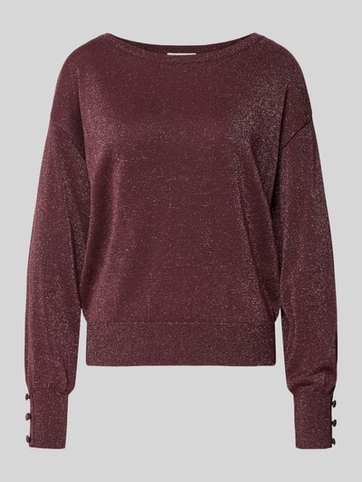 B.Young Gebreide pullover met sierknopen, model 'MOBBE' Middenbruin - 2