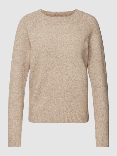 Vero Moda Strickpullover mit Rundhalsausschnitt Modell 'DOFFY' Beige Melange 2