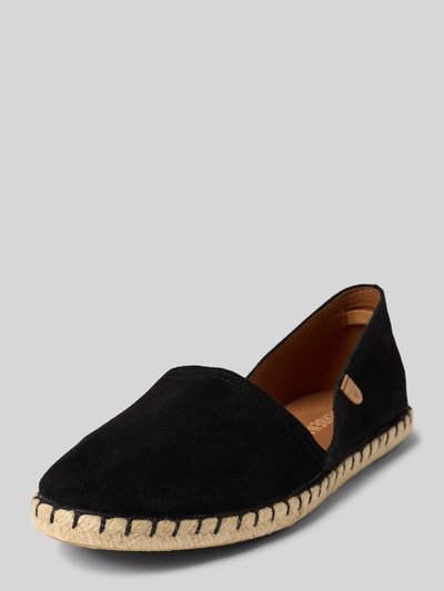 Verbenas Espadrilles van leer, model 'CARMEN SERRAJE' Zwart - 1