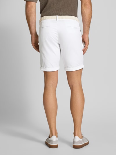 MCNEAL Slim Fit Bermudas mit Gürtel Weiss 5