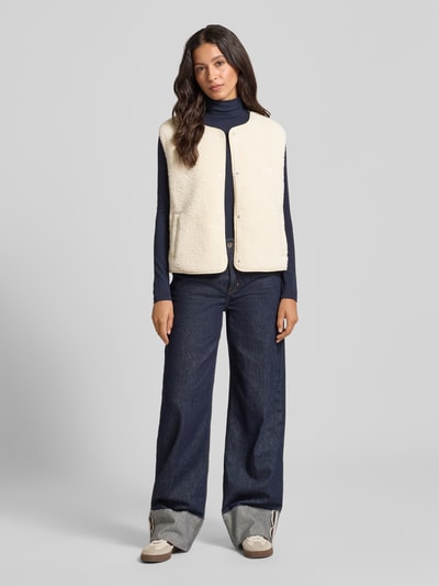 Jake*s Casual Weste aus Teddyfell mit Eingrifftaschen Ecru 1