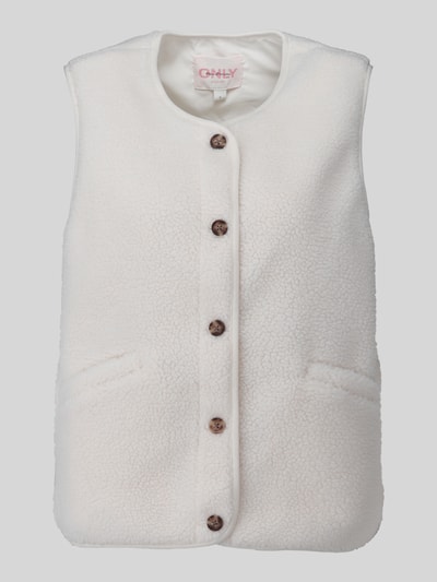 ONLY Kamizelka w stylu teddy, krój regular fit, model 'BABY' Beżowy melanż 2
