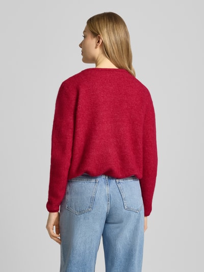 American Vintage Cardigan van wolmix met ronde hals model 'VITOW' Bordeaux gemêleerd - 5