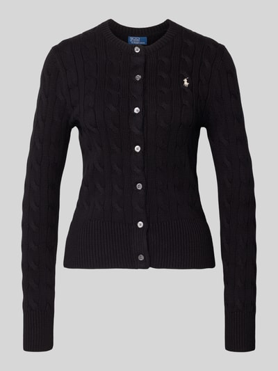 Polo Ralph Lauren Slim fit gebreid jack, model 'Cardi' Zwart - 2