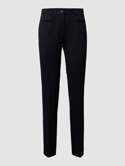 TONI Slim fit stoffen broek met persplooien, model 'Sally' Marineblauw - 2