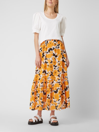 Selected Femme Maxi-jurk met bloemenmotief, model 'Eunice' Geel - 1