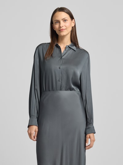 Emily Van den Bergh Regular Fit Bluse aus Viskose mit Knopfleiste Mittelgrau 4