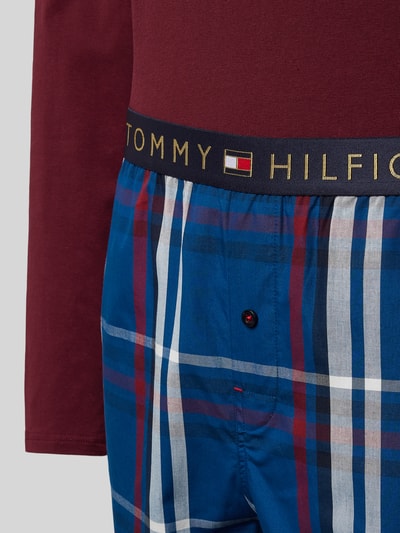 Tommy Hilfiger Piżama z prążkowanym, okrągłym dekoltem Czerwony 2