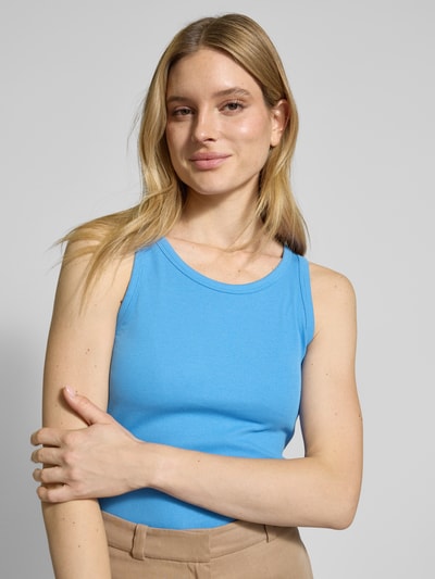 s.Oliver RED LABEL Regular Fit Tank Top aus Viskose-Mix mit Rippstruktur Blau 3