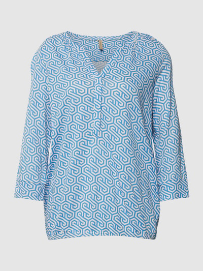 Soyaconcept Blusenshirt mit Allover-Muster Modell 'Felicity' Blau 2