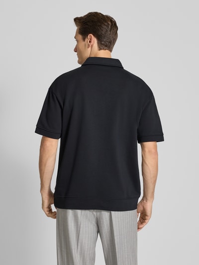 Lindbergh Oversized Poloshirt mit Polokragen und Label-Detail Black 5