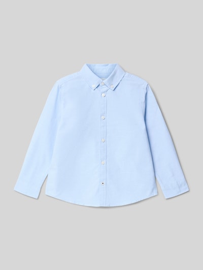 Mango Relaxed Fit Hemd mit Button-Down-Kragen Modell 'Oxford' Bleu 1
