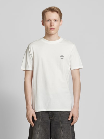 Blend T-Shirt mit geripptem Rundhalsausschnitt Modell 'JENS' Weiss 4