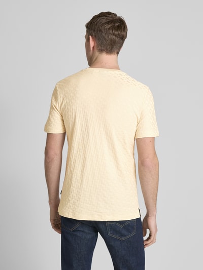 BOSS T-shirt met structuurmotief, model 'Thompson' Offwhite - 5