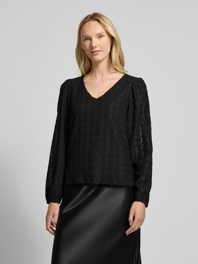 Vila Blusenshirt mit V-Ausschnitt Black 4