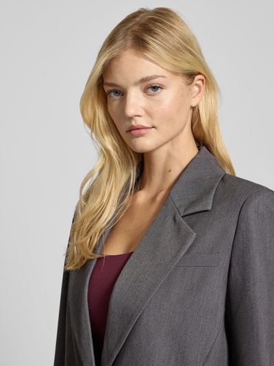 Only Relaxed fit lange blazer met viscose, model 'HATTIE-LANA' Antraciet gemêleerd - 3